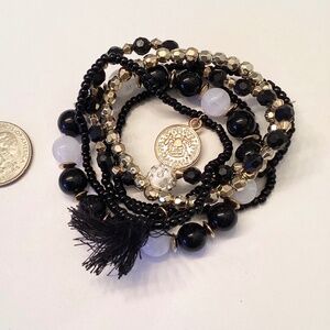 CUTE!!  SIX Stacked bracelets… boho, ethnic, hippie chic!  One size…